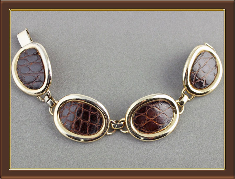 BERGERE-Brown-Leather-4-oval-link-bracelet