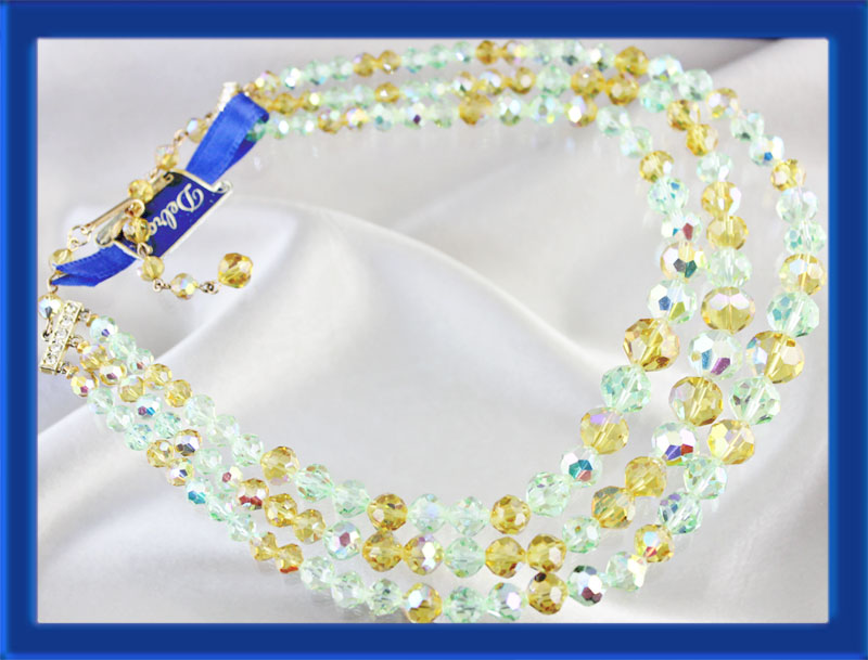 Delroy-lemon-lime-triple-strand-crystal-necklace