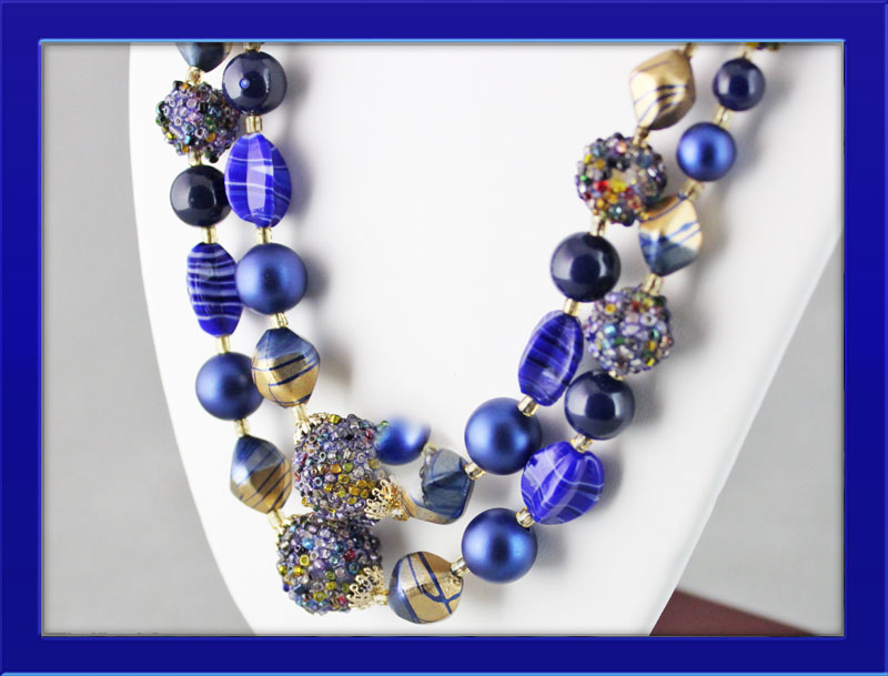Japan-blue-double-strand-bead-necklace