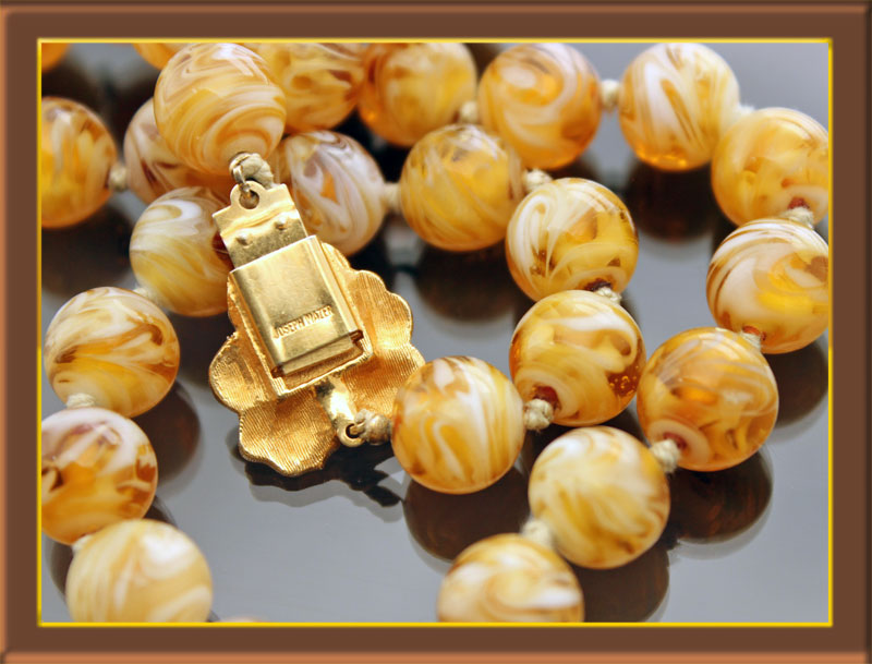 Joseph-Mazer-Amber-Glass-Bead-Necklace