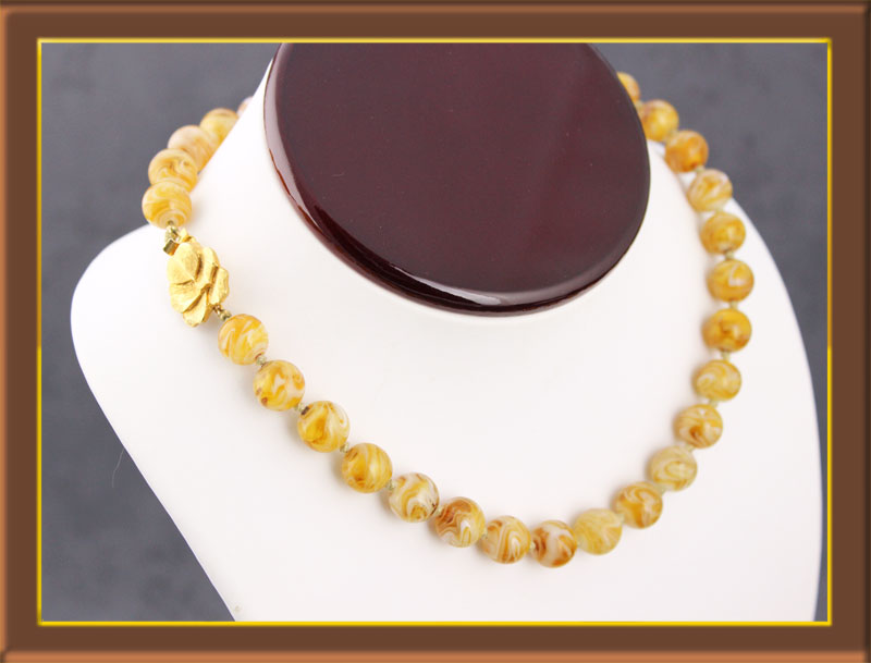 Joseph-Mazer-Amber-Glass-Bead-Necklace