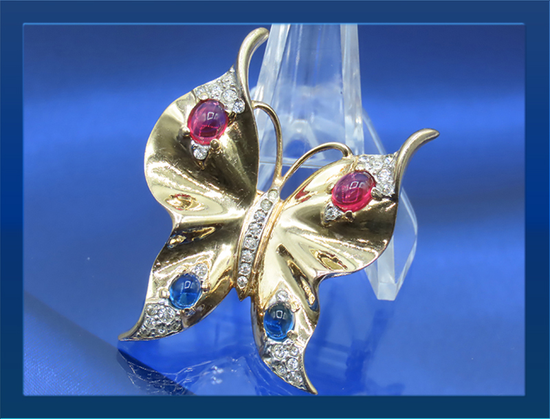 Trifari-Sapphire-Ruby-Red-Cab-Butterfly-Brooch