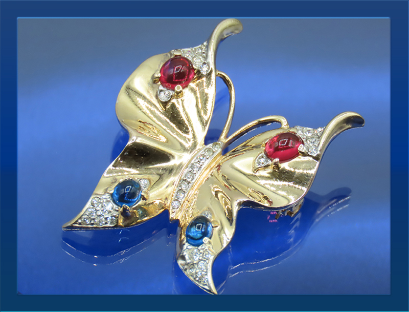 Trifari-Sapphire-Ruby-Red-Cab-Butterfly-Brooch