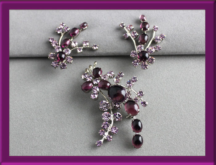Austria-and-Karu-Arke-dragonfly-Brooch-and-earrings-of-amethyst-cabochons